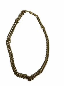 Xuping 18ct Gold Plated Steel Flat Curb Link Chain Heavy Chunky 23in - Picture 1 of 5