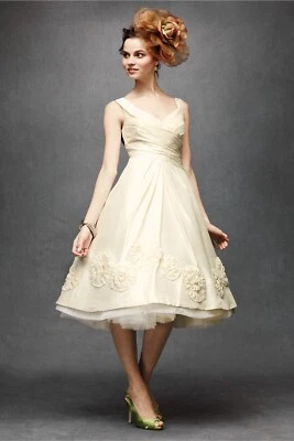 Vestido Anthropologie x BHLDN hasta ahora molinete seda longitud té precio de venta sugerido por el fabricante $1400 talla 4 Foto 1 de 4