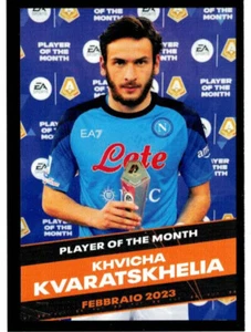 CALCIATORI PANINI 2022-23 FIGURINA PM6 KVARATSKHELIA PLAYER OF THE MONTH NAPOLI - Picture 1 of 2