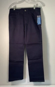 Nautica Boys School Uniform Size 12 Husky Pants Msrp 44 Navy Blue - Picture 1 of 6