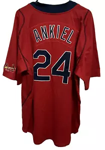RICK ANKIEL 24 St Louis Cardinals Men Red Button-Up Fit Dry Sewn Jersey XL Nike - Picture 1 of 14