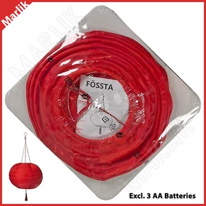 IKEA FÖSSTA FOSSTA LED Lantern/Lamp, Battery Operated/Red, 11" diameter, NEW - Picture 1 of 2