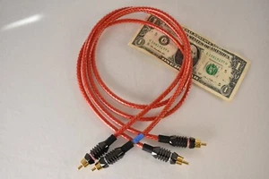 1m Pair RCA Straight Wire LSI Encore Audio Interconnect Cables - Picture 1 of 5