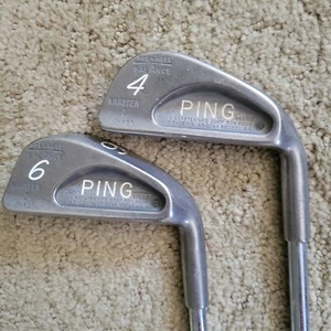 PING Karsten I Black Dot 4 Iron & 6 Iron RH Steel Shaft Toe-Heel Balance 2 Clubs - Picture 1 of 7