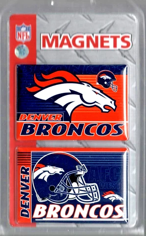 Denver Broncos Pack of 2 NFL Magnet Set  *Free Shipping Cover