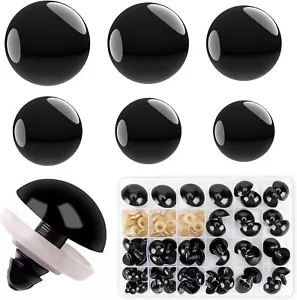 16~30 Mm Large Black Safety Eyes for Amigurumi Crochet Crafts Dolls Making Stuff - Picture 1 of 2