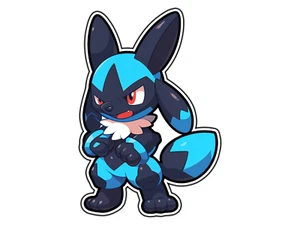 Lucario niedliche wasserdichte Vinyl-Aufkleber Sticker gestanzt - Bild 1 von 1