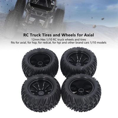 4x 12mm Hex 1/10 RC Lkw Und Reifen Für Axial Für Hsp Für Für  - Bild 1 von 4