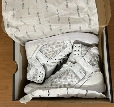 Womens Supra Muska 001 White Leopard Skytop tg. 38.5 - Imagen 1 de 4