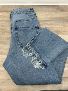 Pilcro Distressed Vintage Straight High Rise Raw Hem Jeans Gr. 28 Anthropologie - Bild 1 von 10