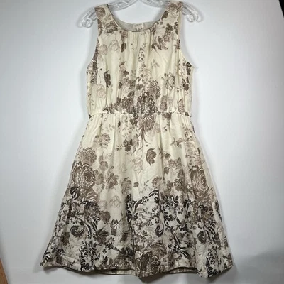 Lands’ End Floral Fit & Flare Floral A-line Dress Sz 12 Pockets Lined Sundress L - Image 1 of 4