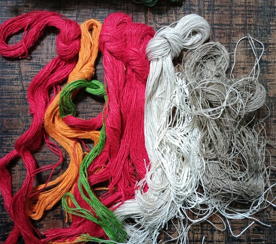 Sweden Vintage Natural Linen Flax Thread 8 Bundles - Image 1 of 4