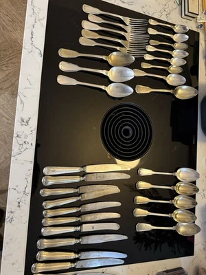 Alt Faden Besteck Versilbert Set - Bild 1 von 4