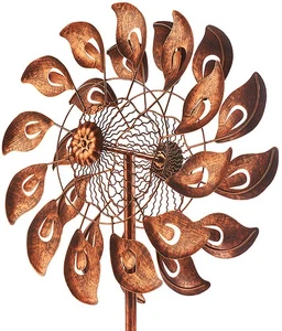 Windrad Windspiel Gartenstecker Gartendeko Dekostecker CALLA aus Metall in braun - Bild 1 von 8