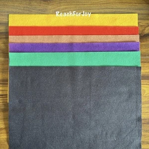 Wool Felt Fabric Lot Of 6 Pieces 12" X 18" Wool Blend 20% / 40% Wool Purple Red - Picture 1 of 7