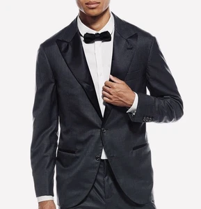 BRUNELLO CUCINELLI Virgin Wool & Silk Peak Lapel Tuxedo Jacket 52 IT / 42 US NWT - Picture 1 of 24