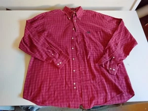 Camicia Faconnable uomo taglia grande rossa con bottoni manica lunga 100% cotone - Foto 1 di 6