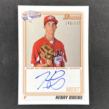 2014 Bowman #AFLAC-HO Henry Owens Aflac All-American Rookie RC Auto /235