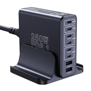 Aftertop 250W USB C Charger, 8-Ports PD3.1 140W Fast Charging Station, Compac... - Picture 1 of 9
