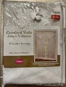 Zerkleinerter Voile Ascot Volant - Elfenbein - 51”x20” - NEU Neu in Verpackung - Bild 1 von 4