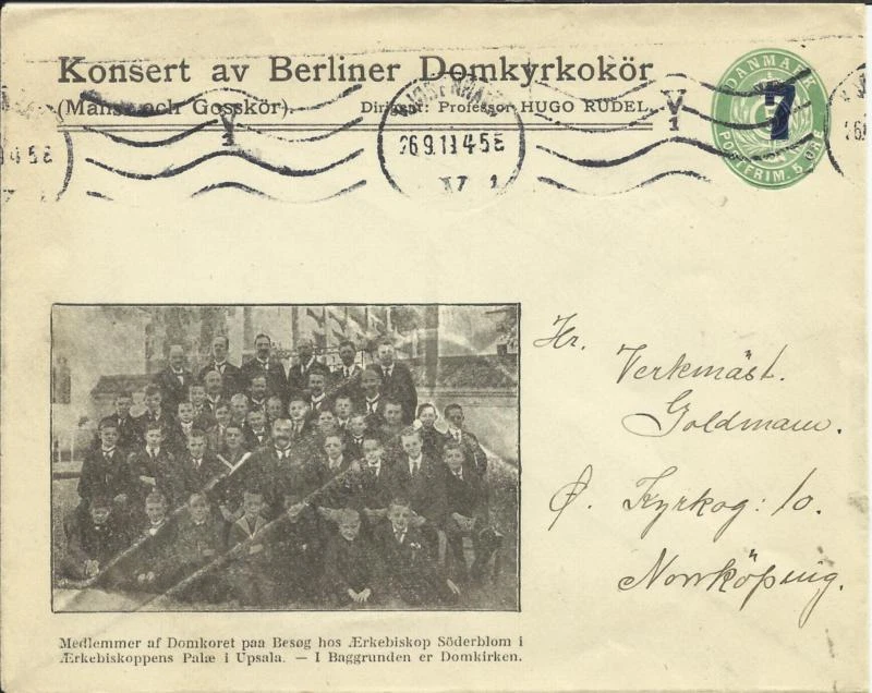 Denmark -Pictorial Private Printed "MUSIC" postal Envelope HG:B15- - Image 1 of 2