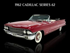 1962 Cadillac Series 62 Dark Red Convertible NEW METAL SIGN: 9x12" Ships Free - Picture 1 of 1