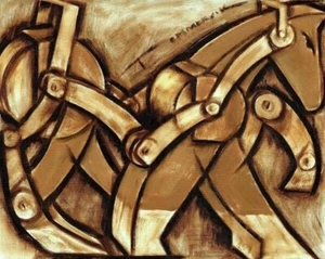 Mechanical Horse Canvas Print by Tommervik Rustic Abstract Decor Western Art - Picture 1 of 2