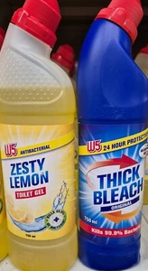 Pack of 2 x W5 Thick Bleach Original Zesty Lemon Toilet Gel 750ml - Picture 1 of 6