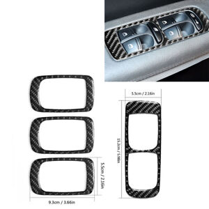 4xCarbon Fiber Window Lift Switch Interior Trim For Porsche Cayenne SUV 2003-10
