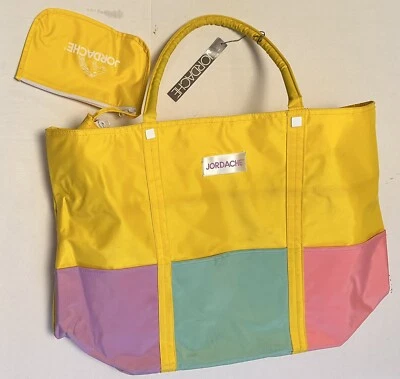 Vintage 80’s Jordache Vinyl Beach Tote Bag Zip Top Exc condition W/ Hang Tag - Image 1 of 4