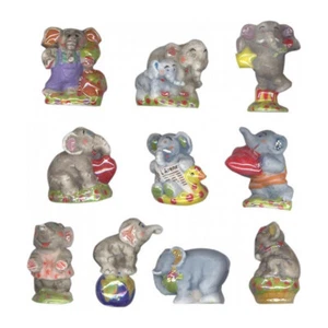 Eléphants Nacrés _ Fèves série complète _ Collection miniature vitrine - Foto 1 di 1
