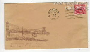 BEAZELL OHIO RIVER CANAL 681-31H CINCINNATI SUSPENSION BRIDGE LOUISVILLE KY $350 - Picture 1 of 1