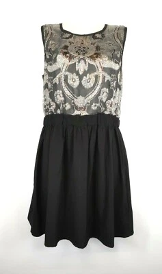 H44) SEE U SOON Sexy Kleid Cocktailkleid  Gr. L Neu Schwarz mit Stickerei - Bild 1 von 4