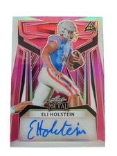 Eli Holstein 2023 Leaf Metal Pink Autograph 3/5 Football Card BA-EH1