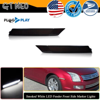Luz marcadora frontal LED blanca lente negra para Ford Fusion/Mercury Milan 06-09 Foto 1 de 4