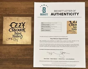 Ozzy Osbourne numero paziente firmato immagine arte carta BAS Beckett certificato di autenticità autografo - Foto 1 di 4