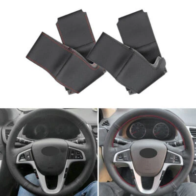 Cubierta de volante de cuero para Hyundai Solaris Verna i20 2008-2012 Accent Foto 1 de 4