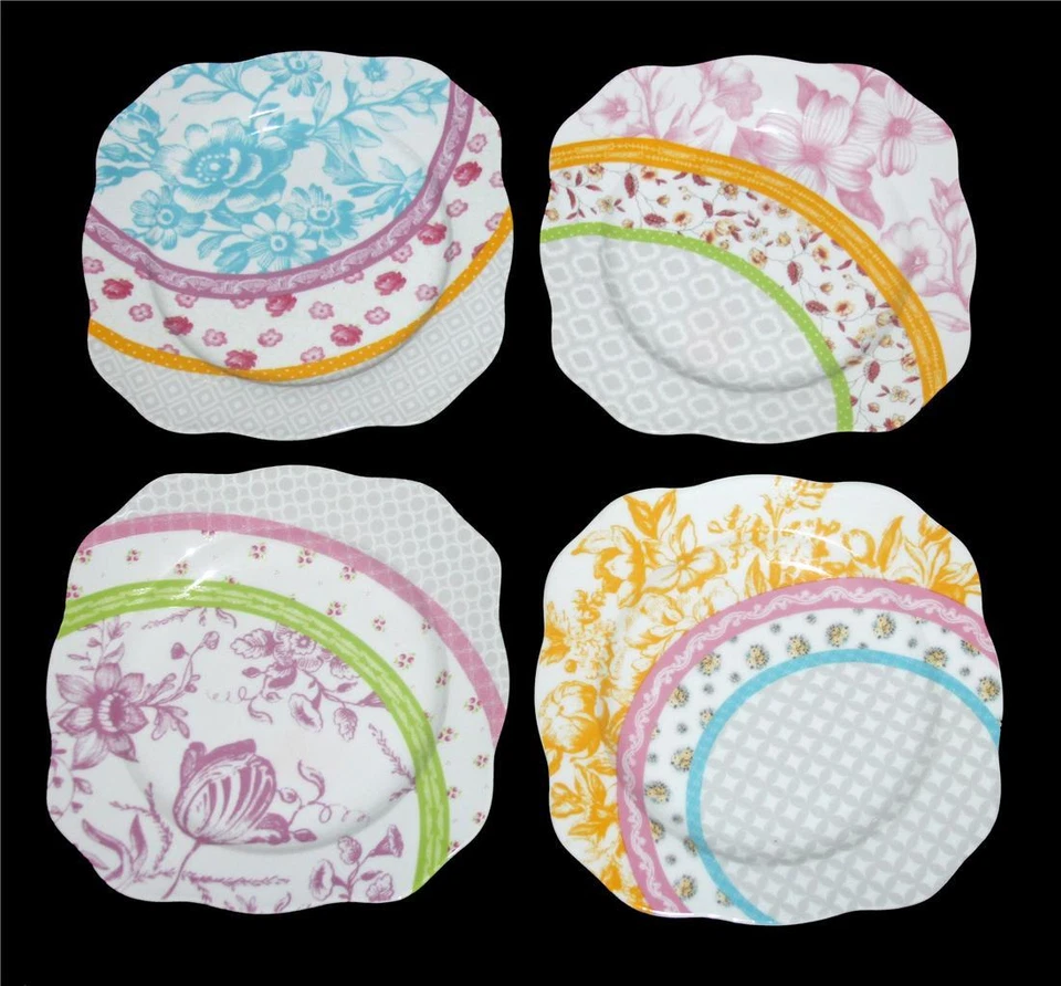 4 placas cuadradas Rosanna CADOGAN GARDENS variadas florales festoneadas de 8" nuevas sin etiquetas muy buen estado Foto 1 de 1