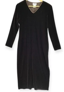 K.C. Spencer New York Vintage Maxi Abito Velluto Donna 12 Velluto Marrone Cioccolato - Foto 1 di 14