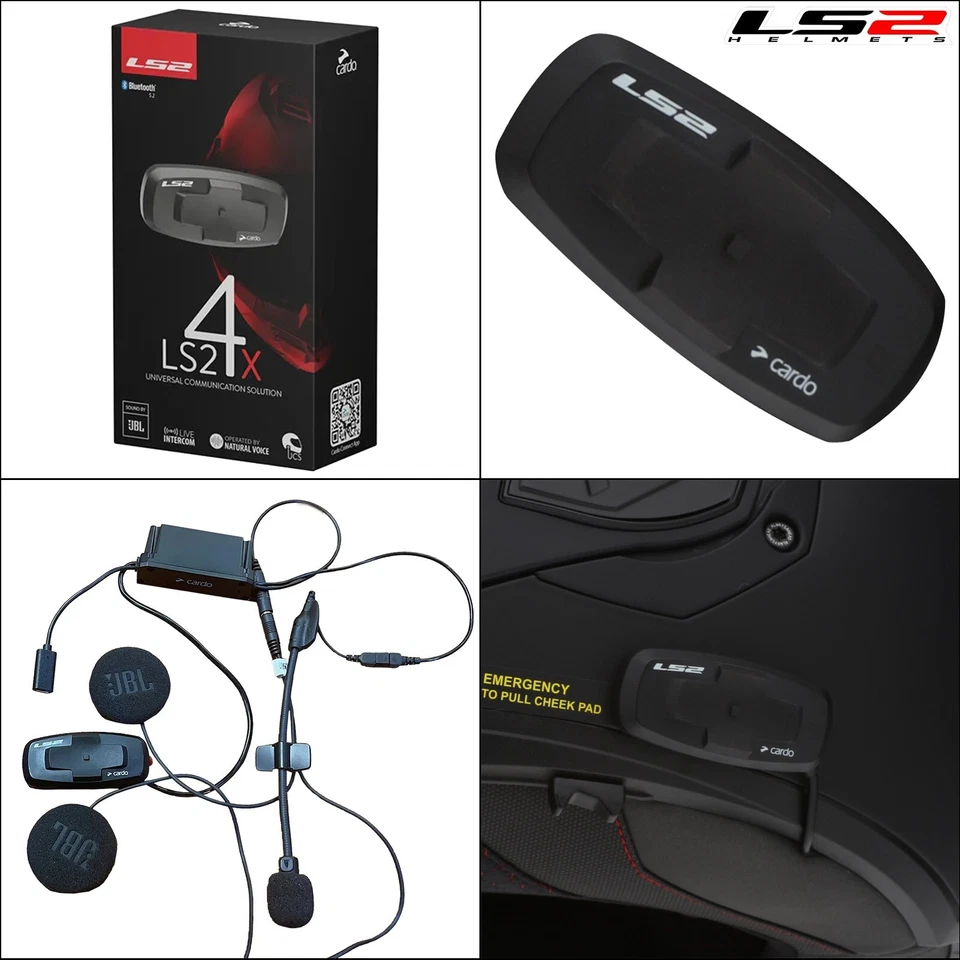 LS2 Cardo 4X Bluetooth Headset Single Universal Motorbike fits Advant - Advant X - Image 1 of 4