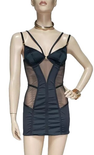 Abito Versace Negligee Nero Raso XS Nuovo