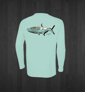 Herren Seegras Performance Mangrove Tarpon Angelhemd - Bild 1 von 3