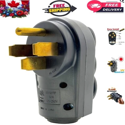 Flame Retardant NEMA 14-50P 50A Plug - Reliable RV and Industrial Use - Image 1 of 4