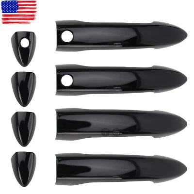 Cubiertas de manija de puerta negras brillantes para Honda Pilot 2019 2022 con llave inteligente delantera Foto 1 de 4