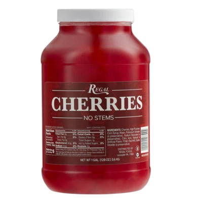 4 in PACK Maraschino Cherries Without Stems - 1 Gallon RESEALABLE CONTAINER - Image 1 of 3