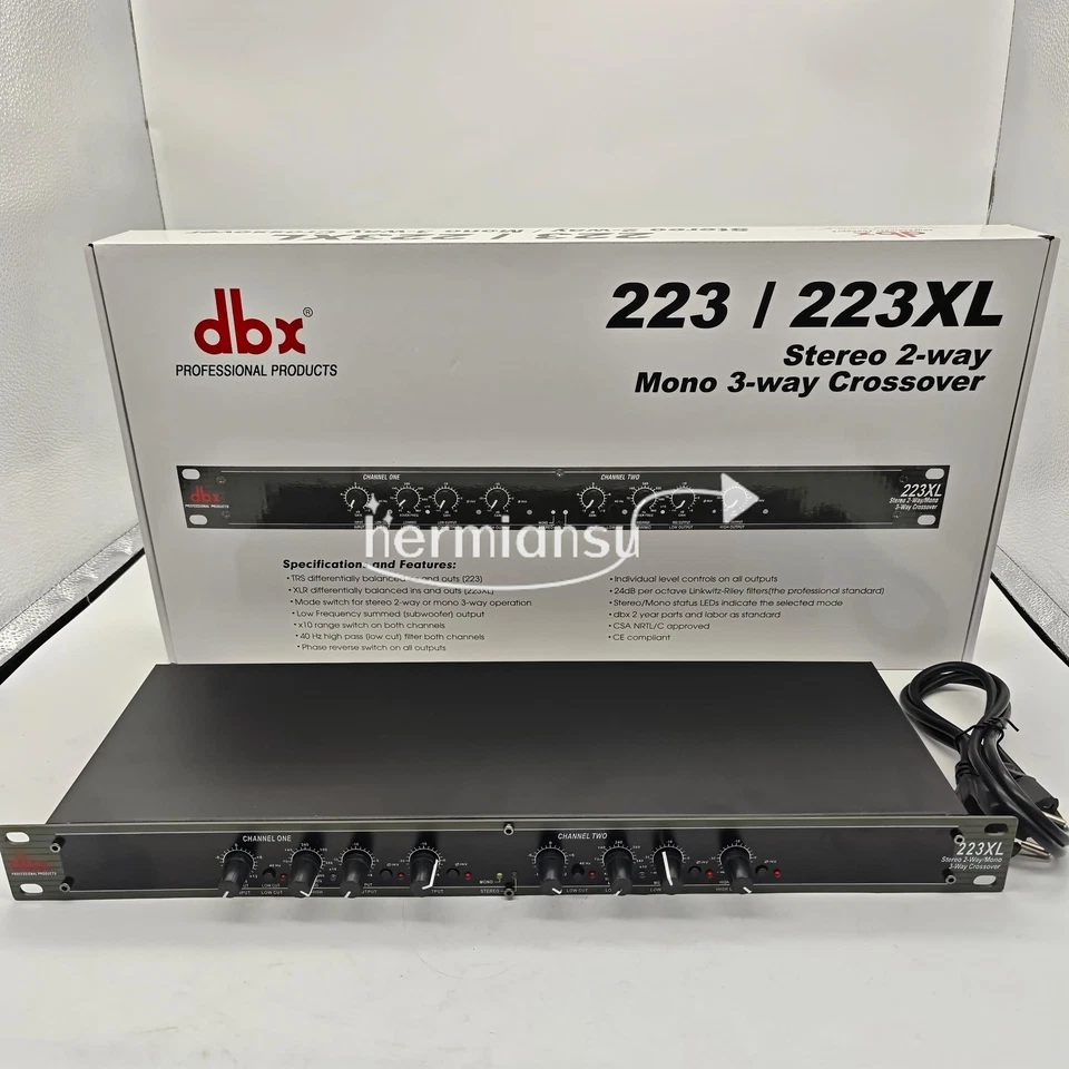 dbx 223XL Stereo 2-way Mono 3-way Crossover 1u96