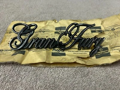 75 - 83 PLYMOUTH GRAN FURY FENDER DECK LID NAME PLATE EMBLEM 3811505 OEM NOS * - Image 1 of 4