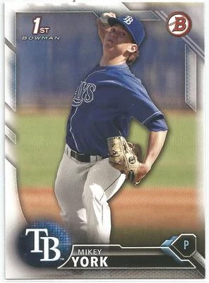 Mikey York Tampa Bay Rays 2016 Bowman Draft - Image 1 of 2