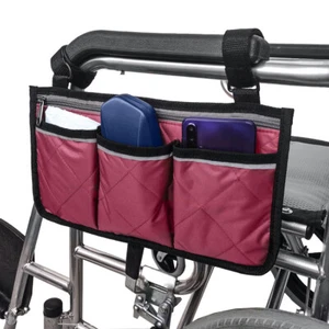 Wheelchair Armrest Side Pouch Walker Storage Carry Bag Organizers Home/Outdoor - Picture 1 of 19
