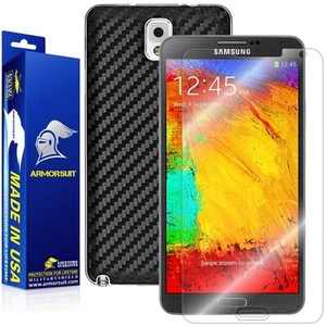 ArmorSuit MilitaryShield Samsung Galaxy Note 3 Screen Protector + Black Carbon - Picture 1 of 6